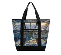 FekiLoot Borsa per la spesa isolata per aereo, pozzetto e alba, borsa riutilizzabile per generi alimentari, grande capacità, a prova di perdite, borse per la spesa portatili, borsa termica resistente