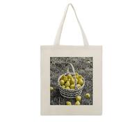 FekiLoot Borsa tote a pera bianca e nera riutilizzabile borse di stoffa per la spesa borse di tela leggera borsa di tela di grande capacità borse di stoffa artigianato fai da te i tuoi disegni