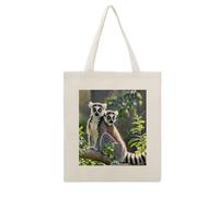 FekiLoot Borsa tote con lemure dalla coda ad anelli riutilizzabile borse di stoffa per la spesa borse in tela leggera borsa di tela grande capacità borse di stoffa artigianato fai da te i tuoi disegni