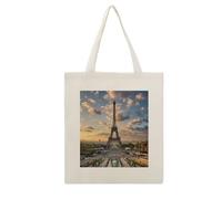 FekiLoot Borsa tote con Tour Eiffel francese di Parigi Torre Eiffel Borse di stoffa riutilizzabili per la spesa Borse in tela leggera Borsa di tela di grande capacità Borse di stoffa Artigianato Fai
