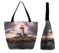 FekiLoot Borsa tote da donna con faro borse da spiaggia con cerniera casual tote borsa grande capacità carino borsa a tracolla da viaggio per shopping, lavoro palestra