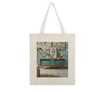 FekiLoot Borsa tote moderna di metà secolo riutilizzabile borse di stoffa per la spesa borse di tela leggera borsa di tela grande capacità borse di stoffa artigianato fai da te i tuoi disegni creativi