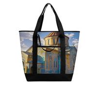 FekiLoot Borse isolate della spesa della chiesa armena Borsa riutilizzabile per la spesa Borse termiche di grande capacità a prova di perdite Borse per la spesa portatili Heavy Duty Thermal Catering