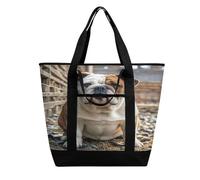 FekiLoot Borse isolate per la spesa con bulldog inglese, borsa riutilizzabile per generi alimentari, grande capacità, a prova di perdite, borse per la spesa portatili, borsa termica resistente per