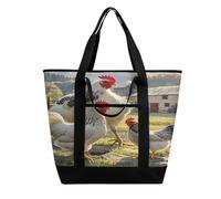 FekiLoot Borse isolate per polli e fattoria Borsa riutilizzabile per generi alimentari Borsa termica di grande capacità a prova di perdite Borse per la spesa portatili Heavy Duty Thermal Catering Tote