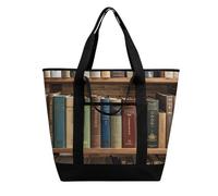 FekiLoot Borse per la spesa isolate per libri sulla libreria Borsa riutilizzabile per generi alimentari Borsa termica di grande capacità a prova di perdite Borse per la spesa portatili Heavy Duty