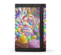 FekiLoot Candy Portafoglio Portatile Tri Fold Portafoglio con Cerniera Portamonete per Le Donne Auto Di Credito