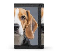 FekiLoot Carino Beagle Portafoglio Portatile Tri Fold Portafoglio con Cerniera Portamonete per Le Donne Auto Di Credito