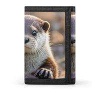 FekiLoot Carino Otter Portafoglio Portatile Tri Fold Portafoglio con Cerniera Portamonete per Le Donne Auto Di Credito