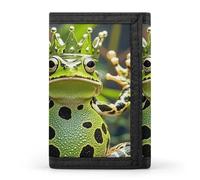 FekiLoot Crown Frog Portafoglio Portatile Tri Fold Portafoglio con Cerniera Portamonete per Le Donne Auto Di Credito