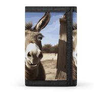 FekiLoot Divertente portafoglio da uomo a forma di asino, sottile e minimalista, con finestra d'identità e porta carte di credito