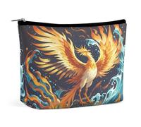 FekiLoot Fuoco E Acqua Phoenix Makeup Bag Grande Capacità Borsa Cosmetica per Le Donne Organizzatore di Trucco di Viaggio Sacchetto Cosmetico Portatile Sacchetto Cosmetico Impermeabile Borse Da