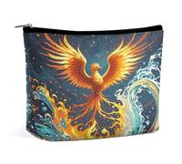 FekiLoot Fuoco E Acqua Phoenix Makeup Bag Grande Capacità Borsa Cosmetica per Le Donne Organizzatore di Trucco di Viaggio Sacchetto Cosmetico Portatile Sacchetto Cosmetico Impermeabile Borse Da