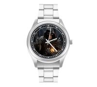 FekiLoot Grim-Reaper Orologio da polso per uomo e donna, minimalista, in acciaio inossidabile, alla moda, analogico, al quarzo, con numeri e quadrante per feste aziendali, uso quotidiano e regalo