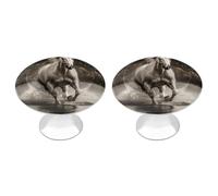 FekiLoot Horse Running by The Water Cabinet Knobs Round Dresser Drawer Pull Stainless Steel Drawer Kitchen Knobs Modern Cabinet Hardware Cassetti Pomello Bagno Armadio Armadietti Maniglie