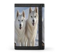 FekiLoot Husky Dogs Portafoglio Portatile Tri Fold Portafoglio con Cerniera Portamonete per Le Donne Auto Di Credito