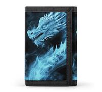 FekiLoot Ice and Fire Dragons, portafoglio da uomo sottile e minimalista, a tre ante, con finestra per documenti d'identità e porta carte di credito