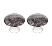 FekiLoot Mumbai City Cabinet Knobs Round Dresser Drawer Pull Stainless Steel Drawer Kitchen Knobs Modern Cabinet Hardware Cassetti Pomello Bagno Armadio Armadietti Maniglie