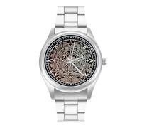FekiLoot Orologio da polso alla fine del mondo con calendario Maya, per uomo e donna, minimalista, in acciaio inossidabile, alla moda, analogico, al quarzo, con numeri e quadrante per feste aziendali