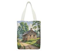 FekiLoot Outer House, borsa in tela leggera, media, riutilizzabile, per la spesa, multiuso, con cerniera, tasca interna, grande capacità