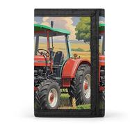FekiLoot Portafoglio a tema trattore portatile Tri Fold Portafoglio con cerniera portamonete per donne auto di credito