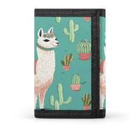 FekiLoot Portafoglio da uomo in alpaca con cactus, sottile e minimalista, con finestra d'identità e porta carte di credito
