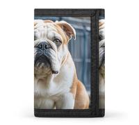 FekiLoot Portafoglio portatile con bulldogs inglesi Tri Fold Portafoglio con cerniera portamonete per donne auto di credito
