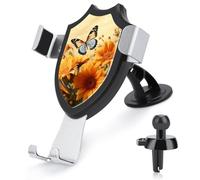 FekiLoot Simpatico supporto per telefono con girasole e farfalla, supporto magnetico per telefono, supporto per telefono aggiornato, supporto universale per auto per GPS e tutti gli smartphone.
