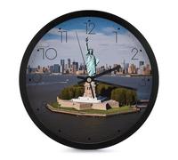 FekiLoot Statua della Libertà a New York Orologio da parete moderno senza ticchettio silenzioso Orologi rotondi eleganti stile semplice orologio arredamento bagno soggiorno cucina camera da letto