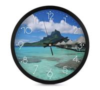 FekiLoot Tahiti Beach1 Orologio da parete moderno senza ticchettio silenzioso orologi rotondi eleganti stile semplice orologio decorativo bagno soggiorno cucina camera da letto ufficio camera da letto