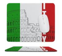 FekiLoot Tappetino per mouse in gomma con bordo cucito con bandiera del Colosseo romano, tappetino per mouse con superficie liscia impermeabile, portatile, accessorio da scrivania leggero per desktop
