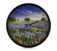 FekiLoot Texas Bluebonnets - Orologio da parete moderno senza ticchettio silenzioso orologio rotondo elegante stile semplice orologio decorativo per bagno, soggiorno, cucina, camera da letto, ufficio