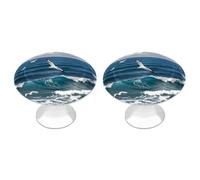 FekiLoot The Deep Blue Sea Cabinet Knobs Round Dresser Drawer Pull Stainless Steel Drawer Kitchen Knobs Modern Cabinet Hardware Cassetti Pomello Bagno Armadio Armadietti Maniglie