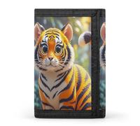 FekiLoot Tiger Stripes Arancione Portafoglio Portatile Tri Fold Portafoglio con Cerniera Portamonete per le Donne Auto di Credito