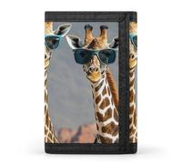 FekiLoot Tre giraffe che indossano occhiali da sole portafoglio portatile Tri Fold portafoglio con cerniera portamonete per le donne auto di credito