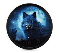 FekiLoot Wolfs Orologio da parete moderno senza ticchettio silenzioso orologi rotondi eleganti stile semplice orologio arredamento bagno soggiorno cucina camera da letto ufficio camera da letto