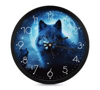 FekiLoot Wolfs Orologio da parete moderno senza ticchettio silenzioso orologi rotondi eleganti stile semplice orologio arredamento bagno soggiorno cucina camera da letto ufficio camera da letto