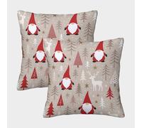 FELASBUID Christmas Gnomes-Scandinavian Festive Style Federe Cuscini Per Divano Decorativa Available All Seasons Fodere Cuscino Confezione Da 2 Cerniera Invisibile Letto Casa Camera 45x45cm