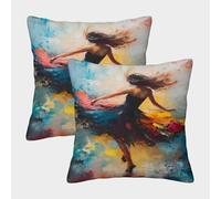 FELASBUID Dancing Woman-Abstract Expressionism Federe Cuscini Per Divano Decorativa Available All Seasons Fodere Cuscino Set 2 Pezzi Moderni Per Divani Giardino 50x50cm