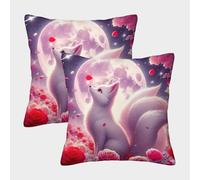 FELASBUID Fox Federe Cuscini Per Divano Decorative Animal Fodere Per Cuscini Confezione Da 2 Con Cerniera Invisibile Sedia Camera Da Letto 45x45cm