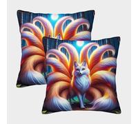FELASBUID Fox Federe Cuscini Per Divano Decorative Animal Fodere Per Cuscini Set 2 Pezzi Moderno Da Letto Divano 45x45cm