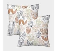 FELASBUID Leaf Pattern-Botanical Illustration Style Federe Cuscini Per Divano Decorative Available All Seasons Fodere Per Cuscini Confezione Da 2 Moderni Per Divani Giardino 50x50cm