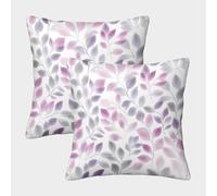 FELASBUID Leaf Pattern-Soft Pastel Floral Design Federe Cuscini Per Divano Decorative Fodere Per Cuscini Set 2 Pezzi Poliestere Da Letto Per Salotto 40x40cm