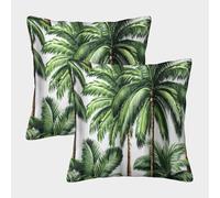 FELASBUID Palm Tree Design-Tropical Leaf Pattern Federe Cuscini Per Divano Decorative Available All Seasons Fodere Per Cuscini 2 Pezzi Quadrate Moderno Per Divani Giardino 45x45cm