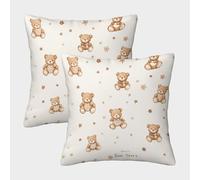 FELASBUID Teddy Bear Pattern-Soft Pastel Kids Design Federe Cuscini Per Divano Decorativa Available All Seasons Fodere Per Cuscini Set 2 Pezzi Moderno Sedia Camera Da Letto 50x50cm