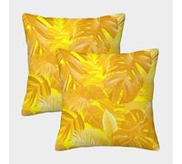FELASBUID TropicalLeafPattern-DigitalArtStyle Federe Cuscini Per Divano Decorative Available All Seasons Fodere Per Cuscini 2 Pezzi Quadrate Moderna Del Divano Arredamento 45x45cm