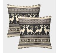 FELASBUID Winter Deer Pattern-Scandinavian Knit Design Federe Cuscini Per Divano Decorative Fodere Per Cuscini Confezione Da 2 Moderno Del Divano Arredamento 45x45cm
