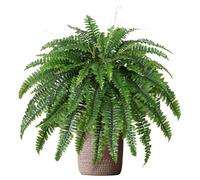 Felce artificiali per esterni, 50,8 cm, pianta artificiale realistica con 26 manovre, felce artificiali per grandi vasi da esterni, per porta di casa, giardino, sentiero, interni, decorazione per la