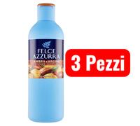 3 pz Felce Azzurra Bagnoschiuma Bagnodoccia Ambra Argan Essenza Nutrimento 650ml
