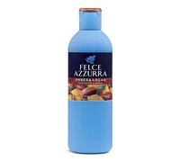 Felce Azzurra - Bagnoschiuma Profumato Ambra e Argan, Bagno Schiuma Detergente Delicato Idratante per Pelle Morbida, Note Dolci di Mandorle e Vaniglia, Bagnodoccia Dermatologicamente Testato, 650 ml